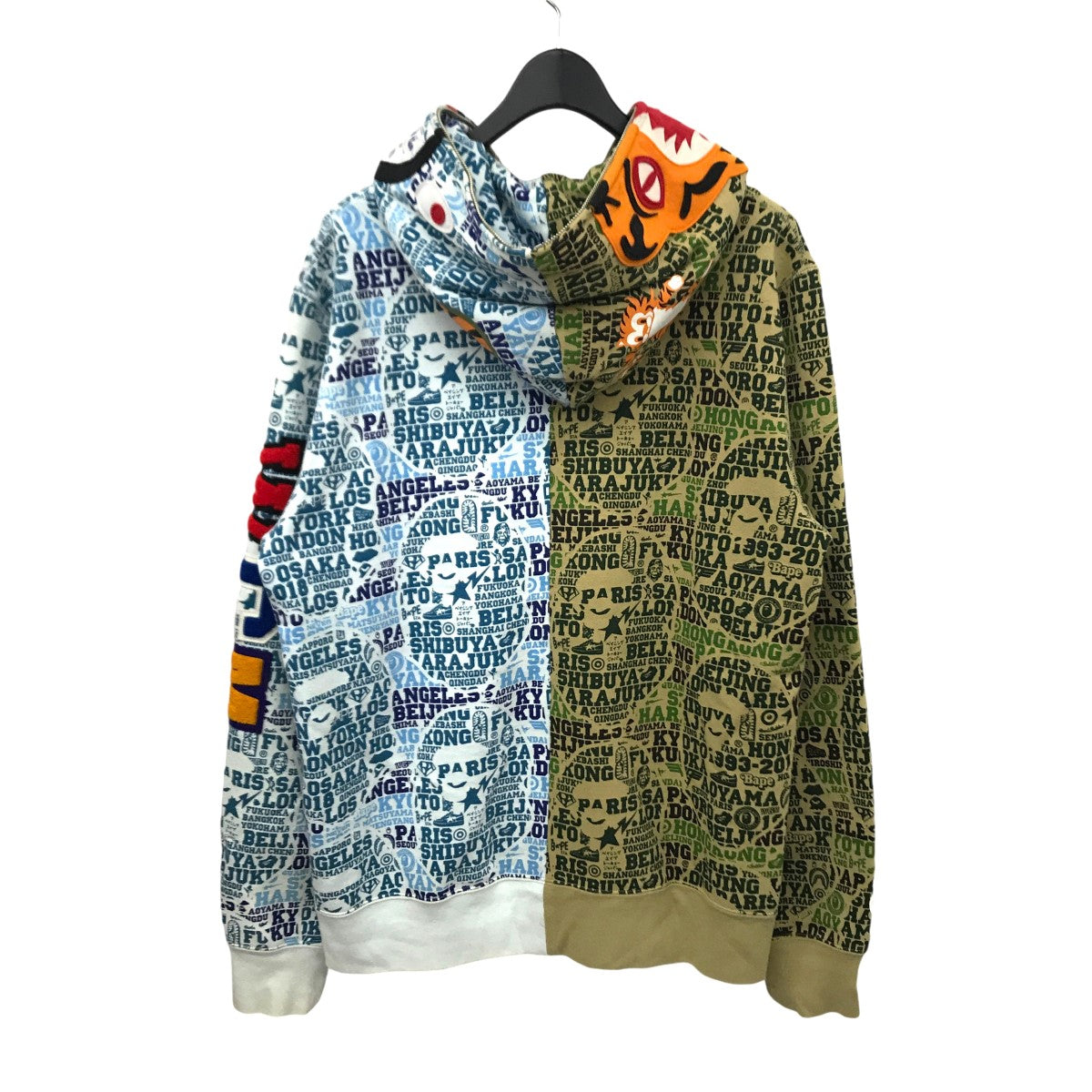 A BATHING APE(アベイシングエイプ) 25周年 BAPE XXV CITIES CAMO TIGER SHARK HALF FULL  ZIP HOODIE タイガーシャーク ジップパーカー 001ZPE701036X 001ZPE701036X カーキ×ブルー サイズ XL｜【公式】カインドオルオンライン  ブランド古着・中古通販【kindal】