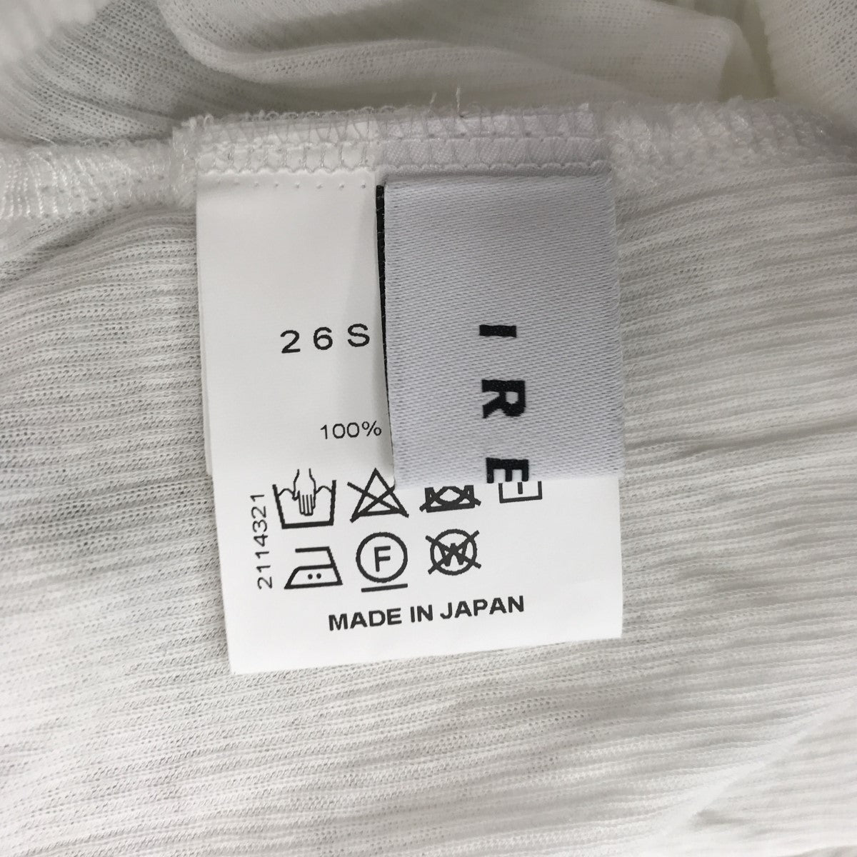 アイレネ IRENE Sheer Layered Longsleeves Tee レイヤードカットソー 26S82005 ホワイト サイズ：38 IRENE(アイレネ) Sheer Layered Longsleeves Teeレイヤード