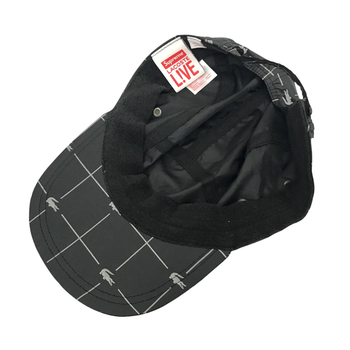 Supreme×LACOSTE 18SS Reflective Grid Nylon Camp Cap キャップ 