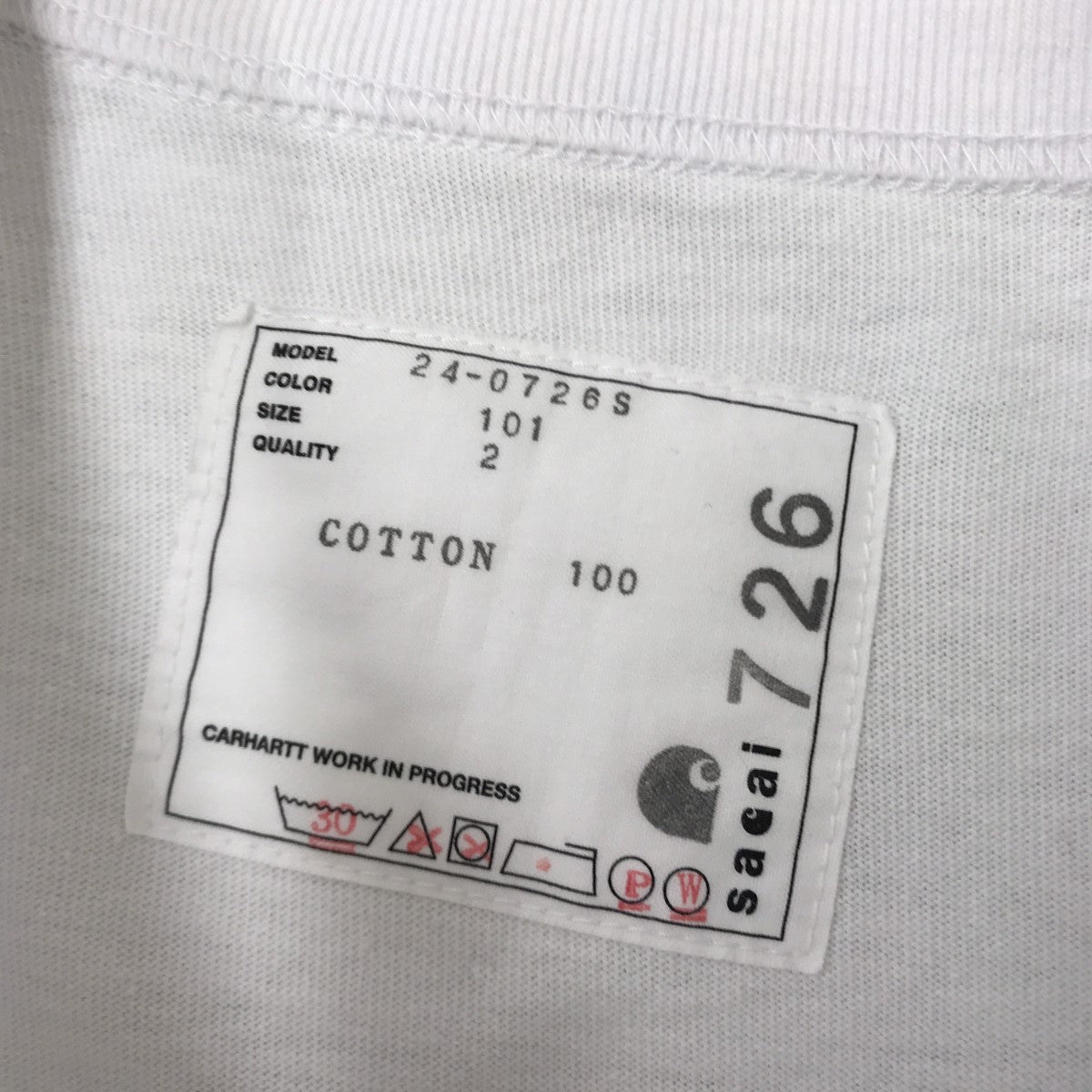 sacai×CARHARTT WIP L S T-ShirtロングスリーブTシャツ24-0726S