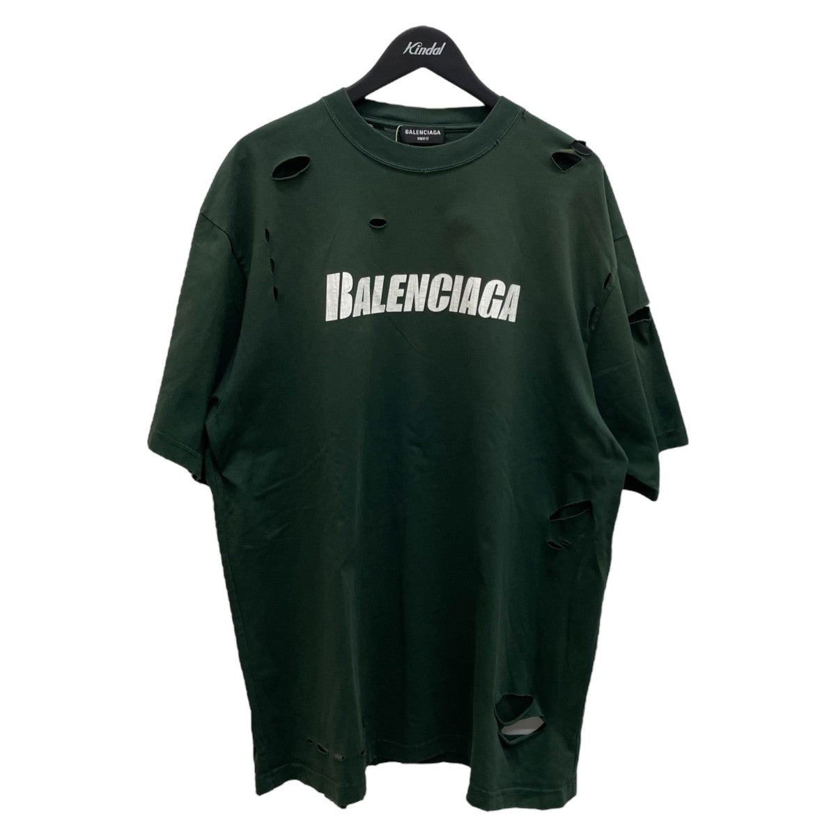 BALENCIAGA(バレンシアガ) デストロイ加工ロゴプリントTシャツ