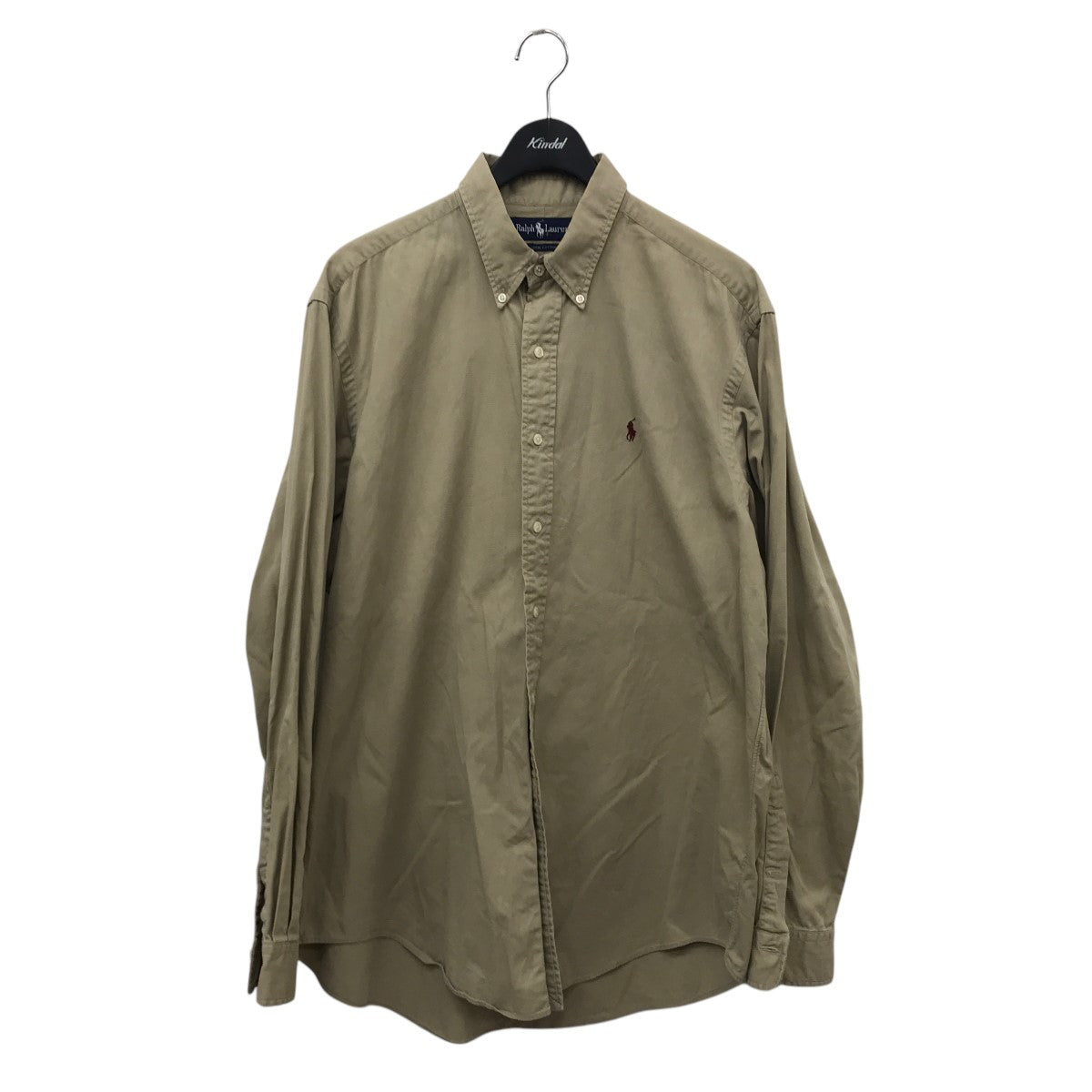 RALPH LAUREN コットンシャツ　ボタンダウン　ベージュ ラルフローレン ワンポイント ボタンダウン コットンシャツ