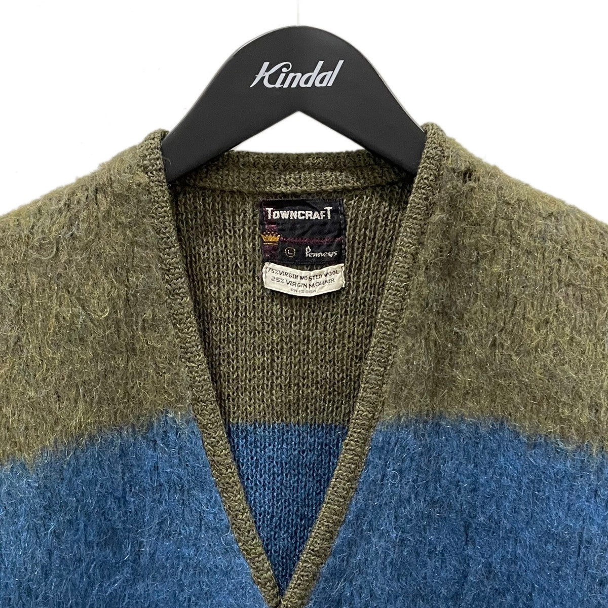 60s ワイドボーダー柄ニットカーディガン TOWNCRAFT Mohair Cardigan タウンクラフト モヘヤカーディガン