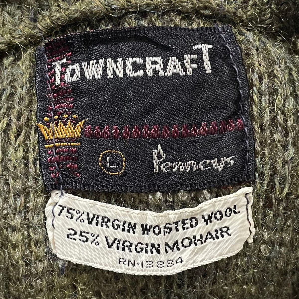 60s ワイドボーダー柄ニットカーディガン TOWNCRAFT Mohair Cardigan タウンクラフト モヘヤカーディガン
