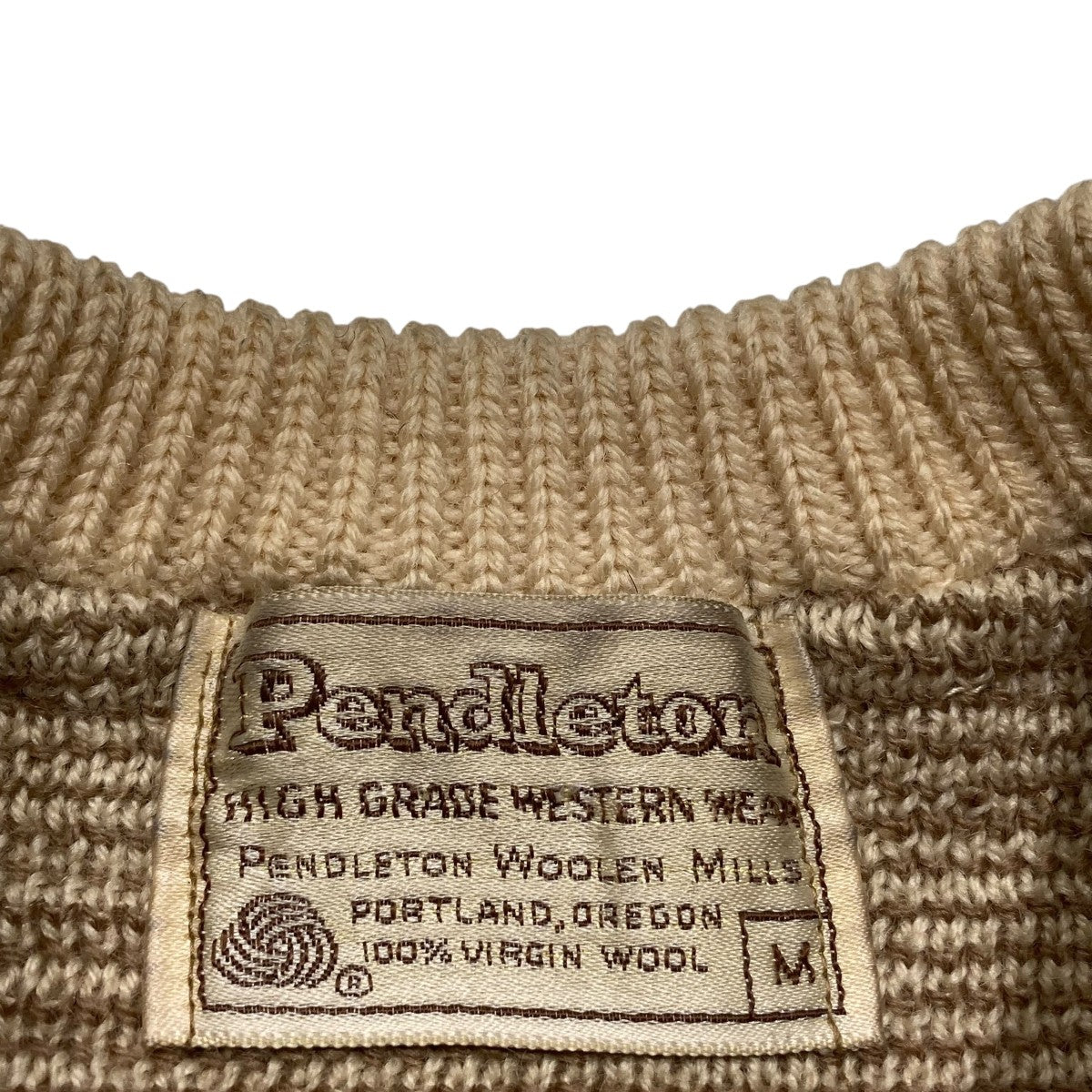 PENDLETON(ペンドルトン) 70sネイティブ柄クルーネックニット ベージュ