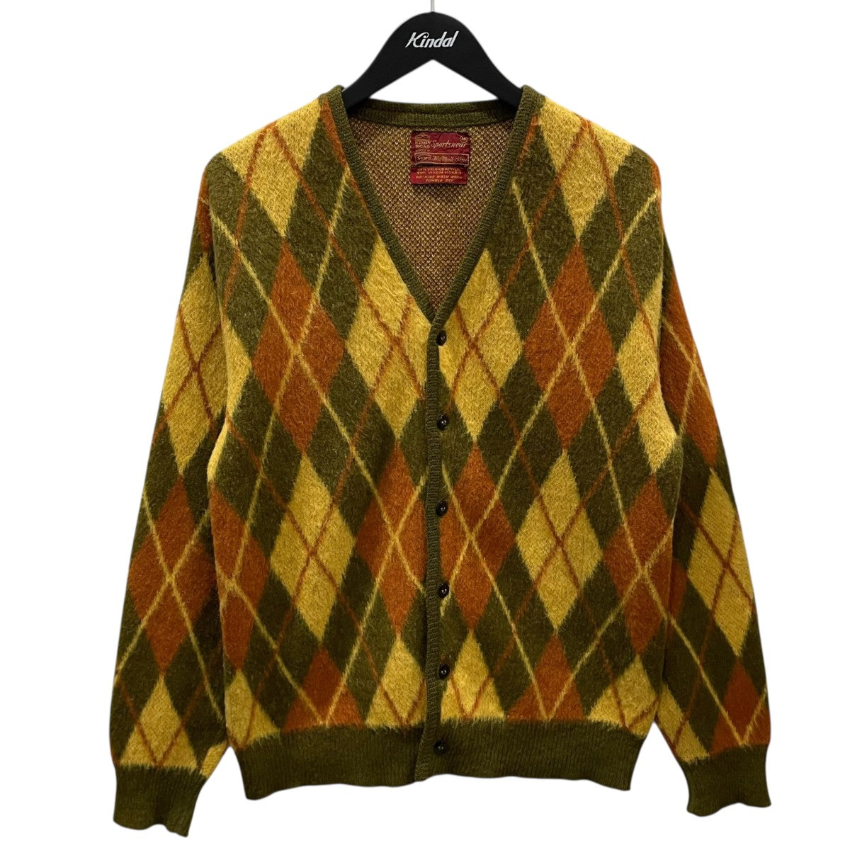 70s アーガイル柄ニットカーディガン Sears KINGSROAD Mohair Cardigan シアーズ キングスロード モヘアカーディガン