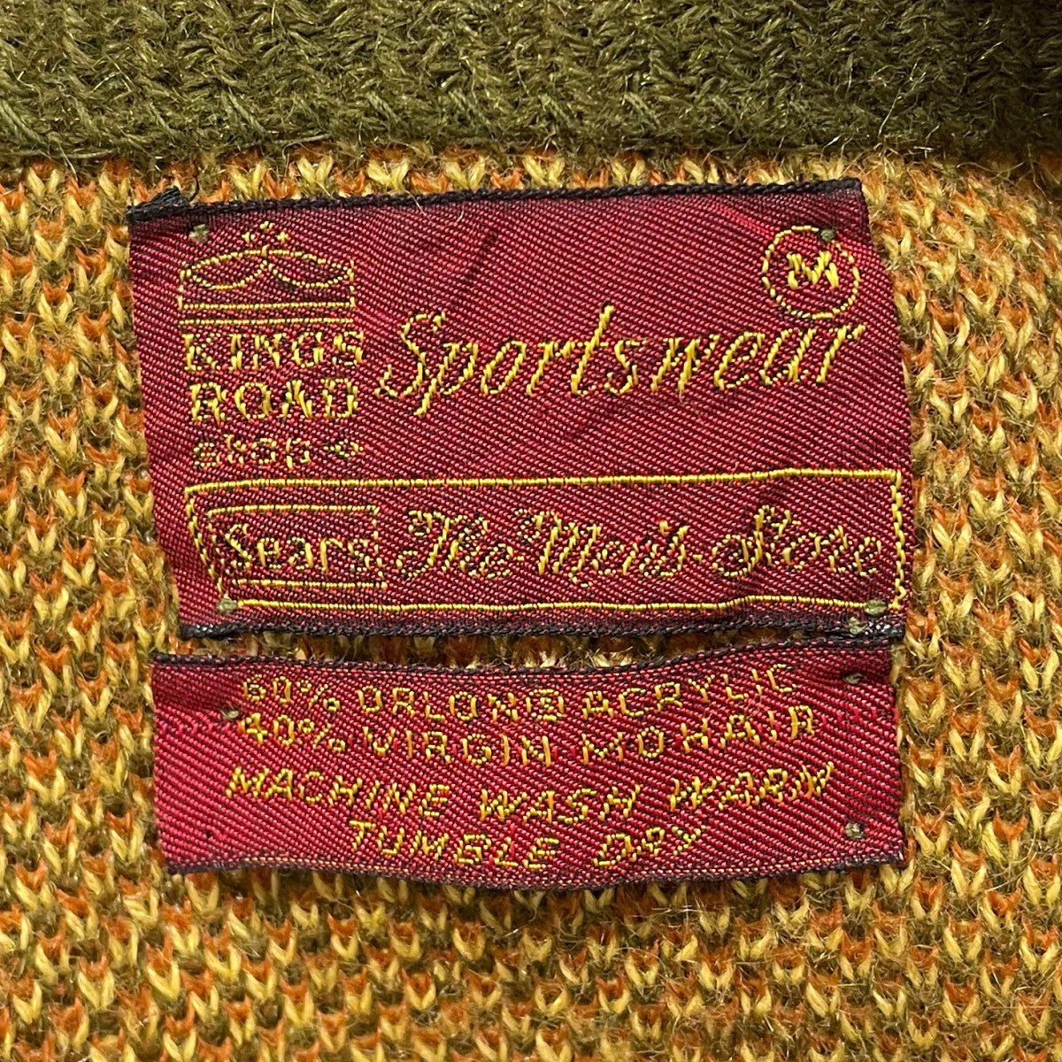 70s アーガイル柄ニットカーディガン Sears KINGSROAD Mohair Cardigan シアーズ キングスロード モヘアカーディガン