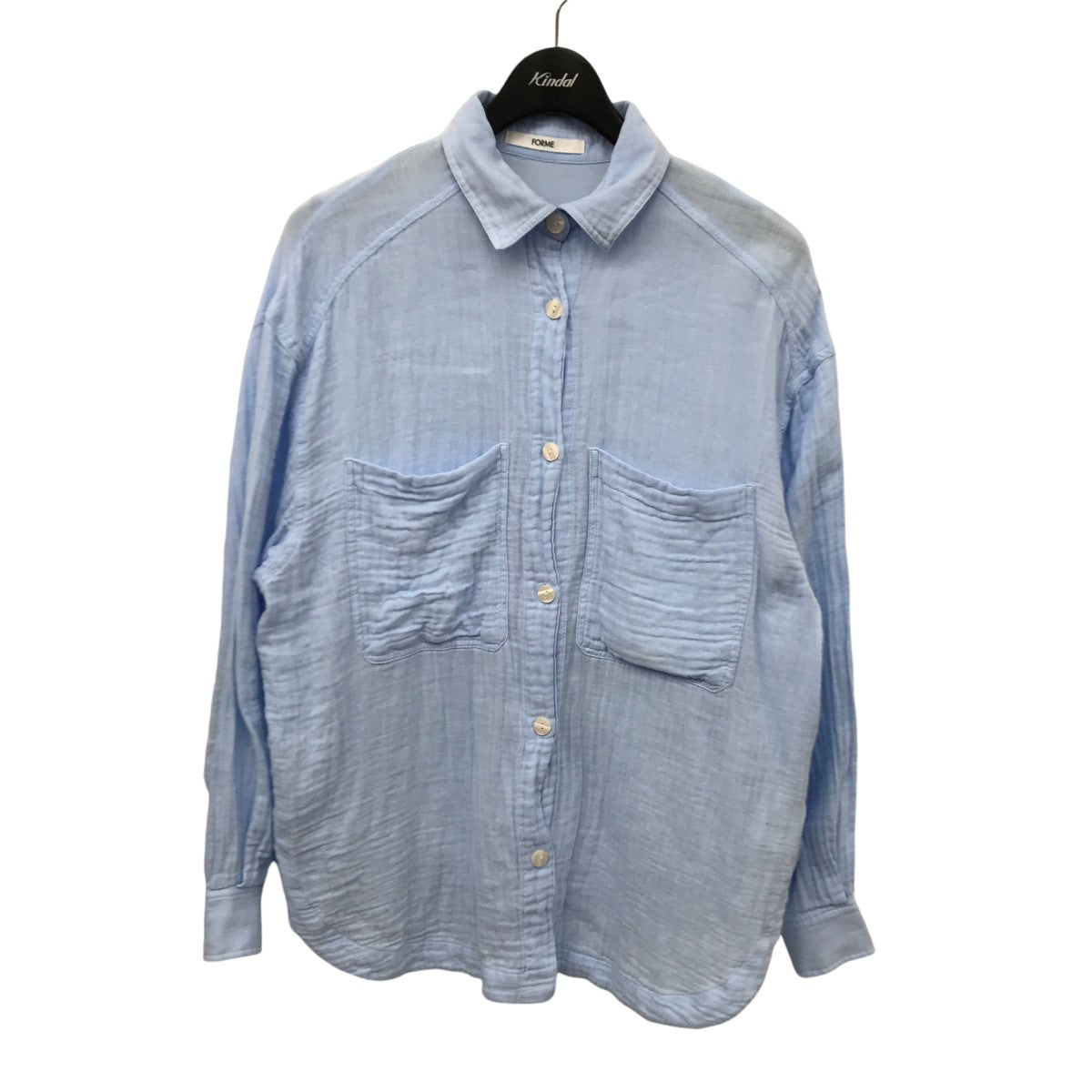 フォルメ forme ガーゼシャツ 24su-GAUZESHIRT-LIBlu スカイブルー サイズ：Free forme(フォルメ) ガーゼシャツ 24su-GAUZESHIRT-LIBlu 24su