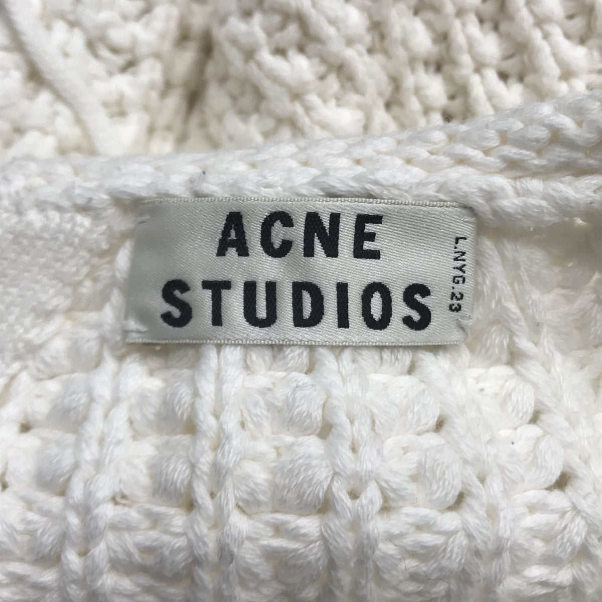 アクネストゥディオズ ACNE STUDIOS SHORE SOLID ワッフルロングニットカーディガン PSS13 ホワイト サイズ：XS ACNE STUDIOS(アクネストゥディオズ) SHORE SOLID ワッフル