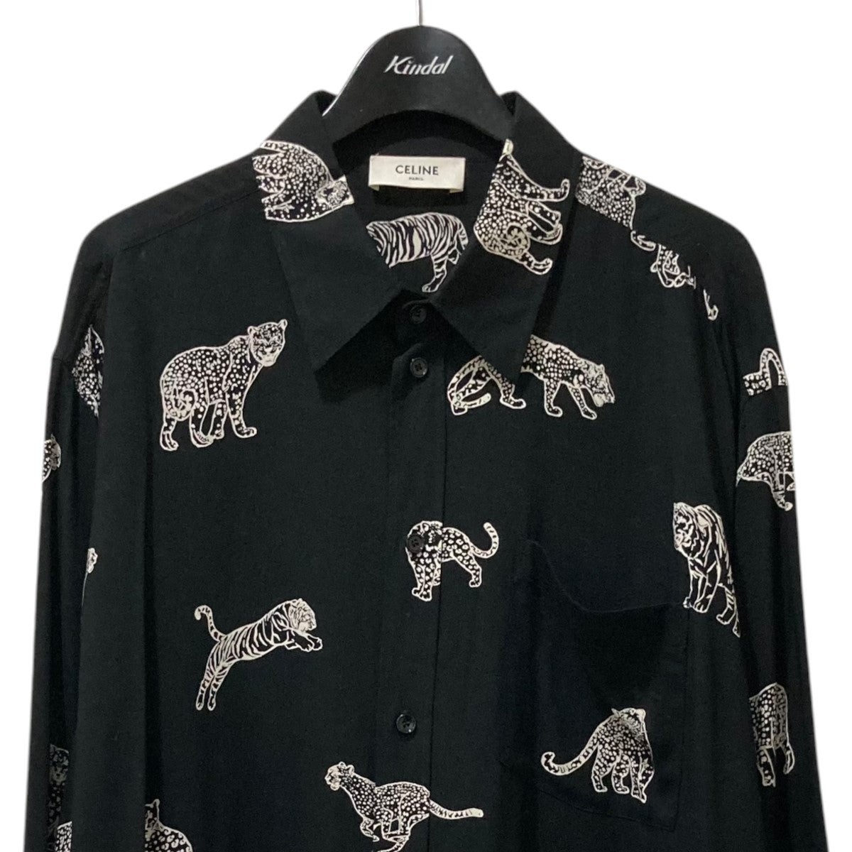 CELINE 2C718362Qヒョウロングスリーブシャツ 古着・中古-3枚目のアイテム画像