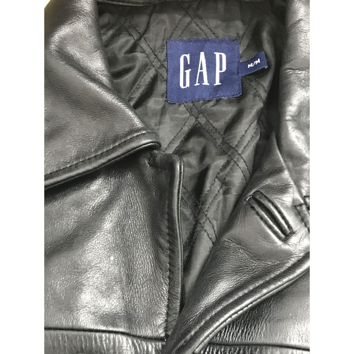 GAP 古着 00s オールドギャップレザーカーコート 古着・中古-5枚目のアイテム画像