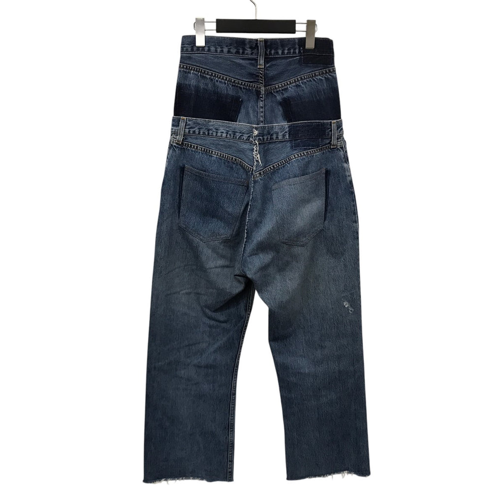 QUIITO(キイト) W WAIST DENIM PTドッキングリメイクデニムパンツ 
