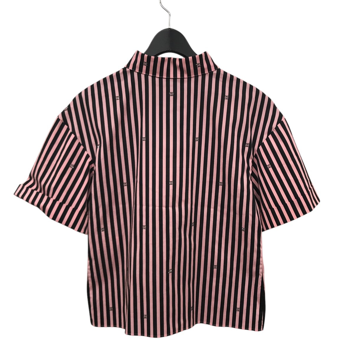 CHANEL ココマーク ストレッチ ポプリン ブラウスストライプ半袖シャツP76220V68306 古着・中古-2枚目のアイテム画像
