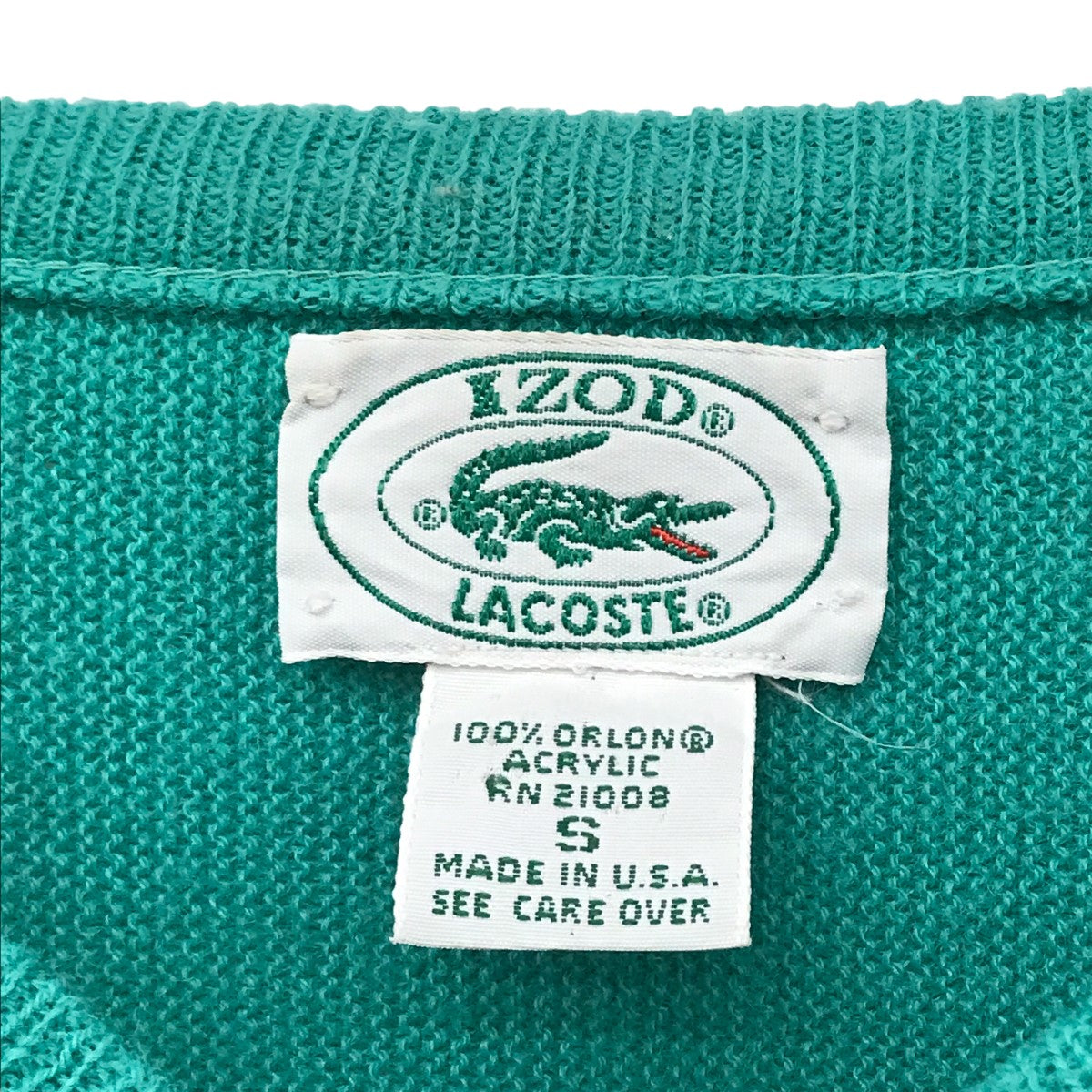 IZOD LACOSTE 古着 USA製Vネックニット 古着・中古-3枚目のアイテム画像