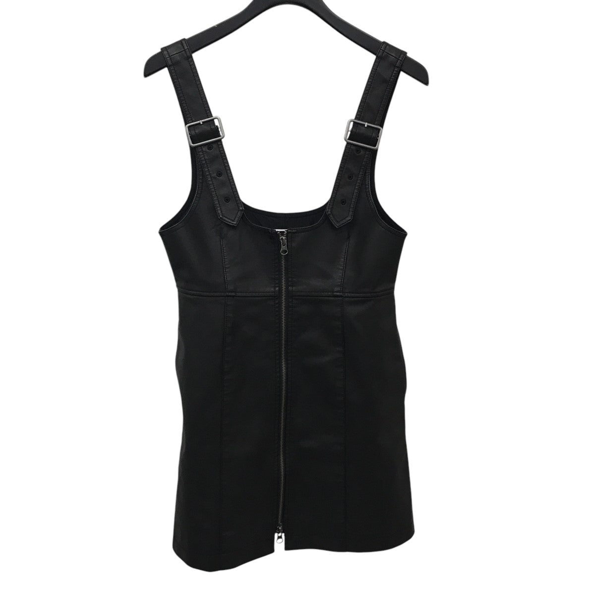 moussy FRONT ZIP ジャンパースカートフェイクレザースカート010HA233-6041 古着・中古-1枚目のアイテム画像