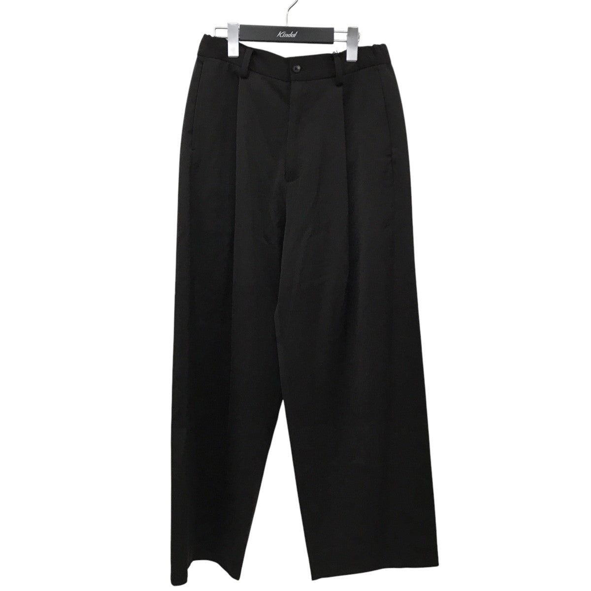 W SI SATIN TWIST SEAM WIDE EASY TROUSERSウールスラックスST.1098