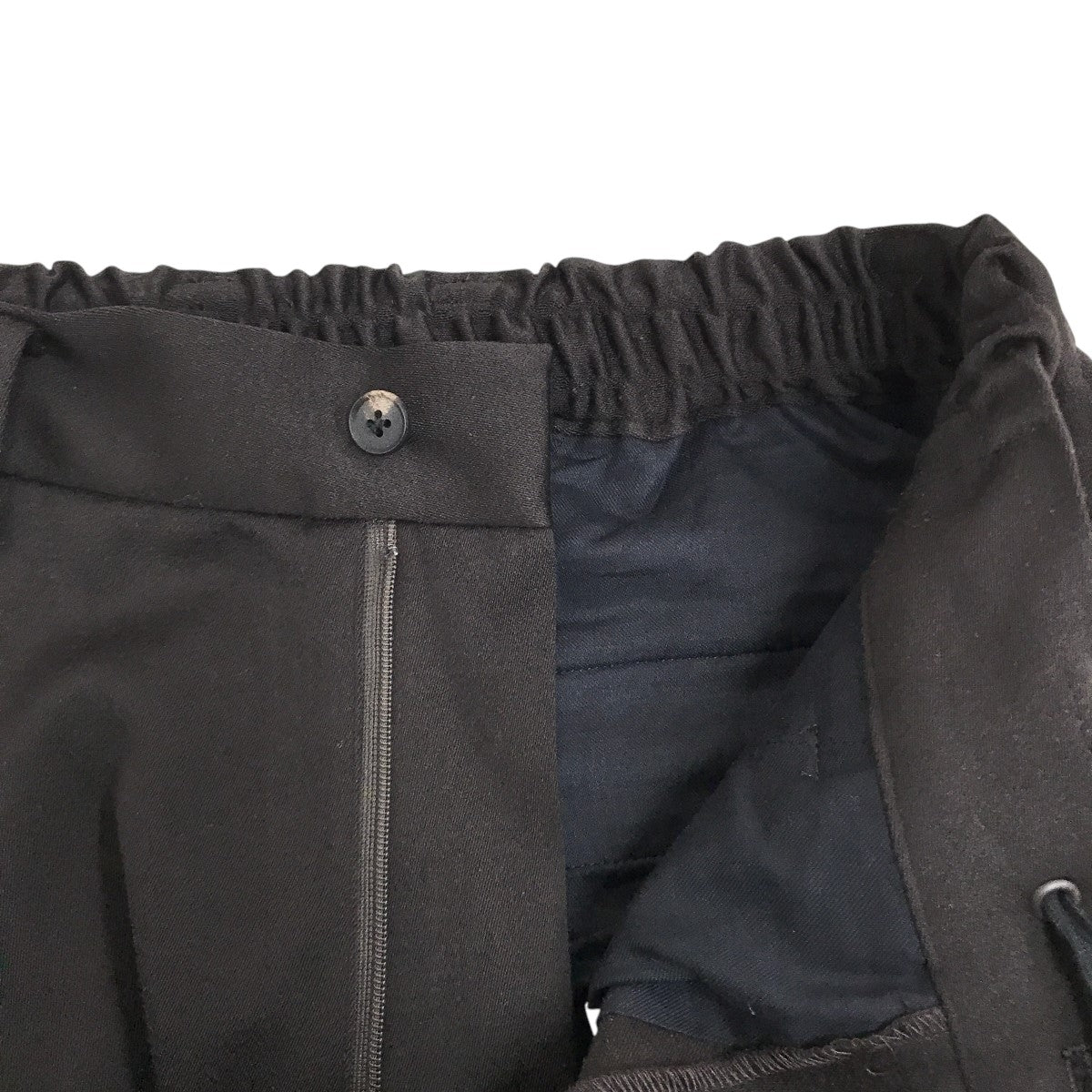 W SI SATIN TWIST SEAM WIDE EASY TROUSERSウールスラックスST.1098