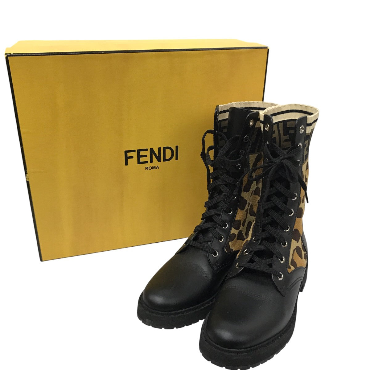 FENDI Rockokoレオパードバイカーブーツ 古着・中古-6枚目のアイテム画像