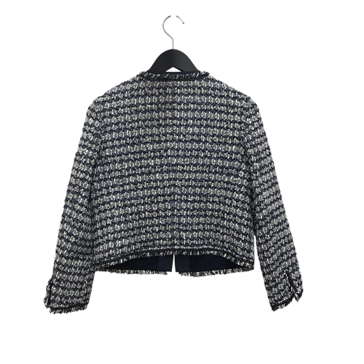 未使用級✨23区 LINTON ノーカラー ツイードジャケット　34 Sサイズ 23区(ニジュウサンク) LINTON社ノーカラーツイードジャケット
