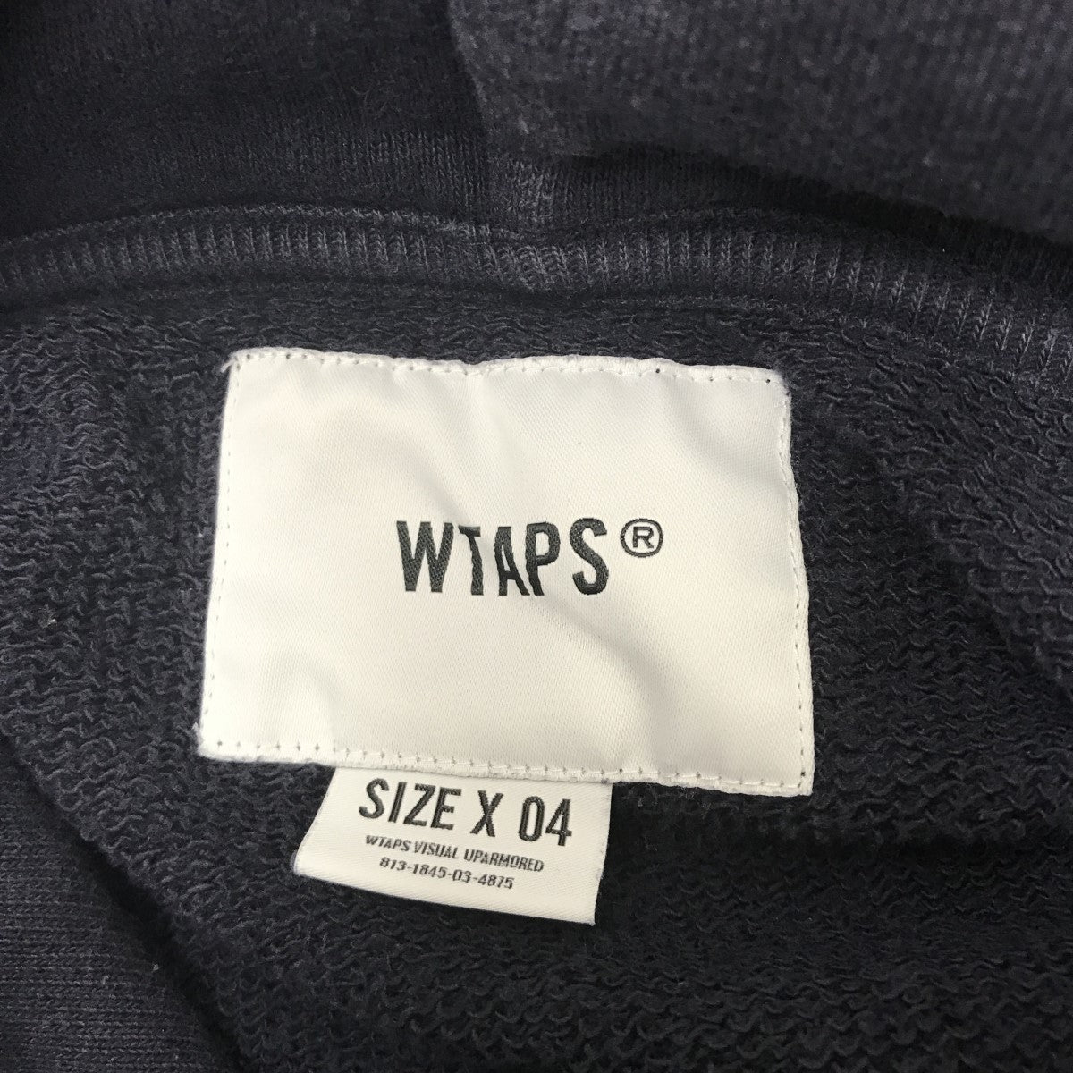 WTAPS ビッグロゴ刺繍 フリース プルオーバー パーカー 02 黒 中古・古着通販】WTAPS (ダブルタップス) パーカー ブラック