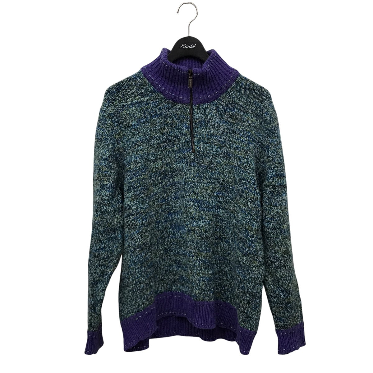 ETRO(エトロ) 古着ハーフジップニット パープル×ブルー サイズ