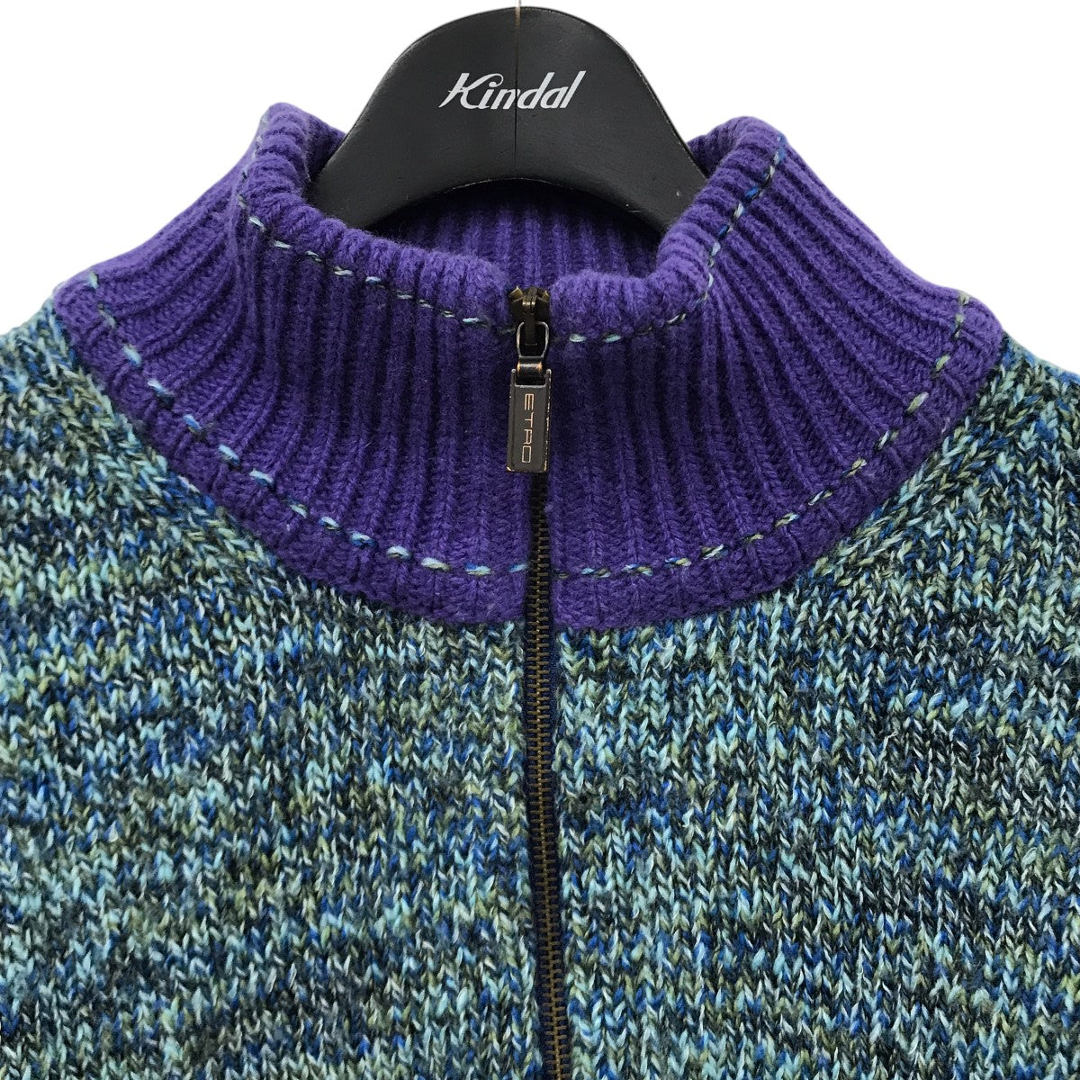 ETRO 44 ブラウス 薄手 長袖 トップス 柄 紫 パープル