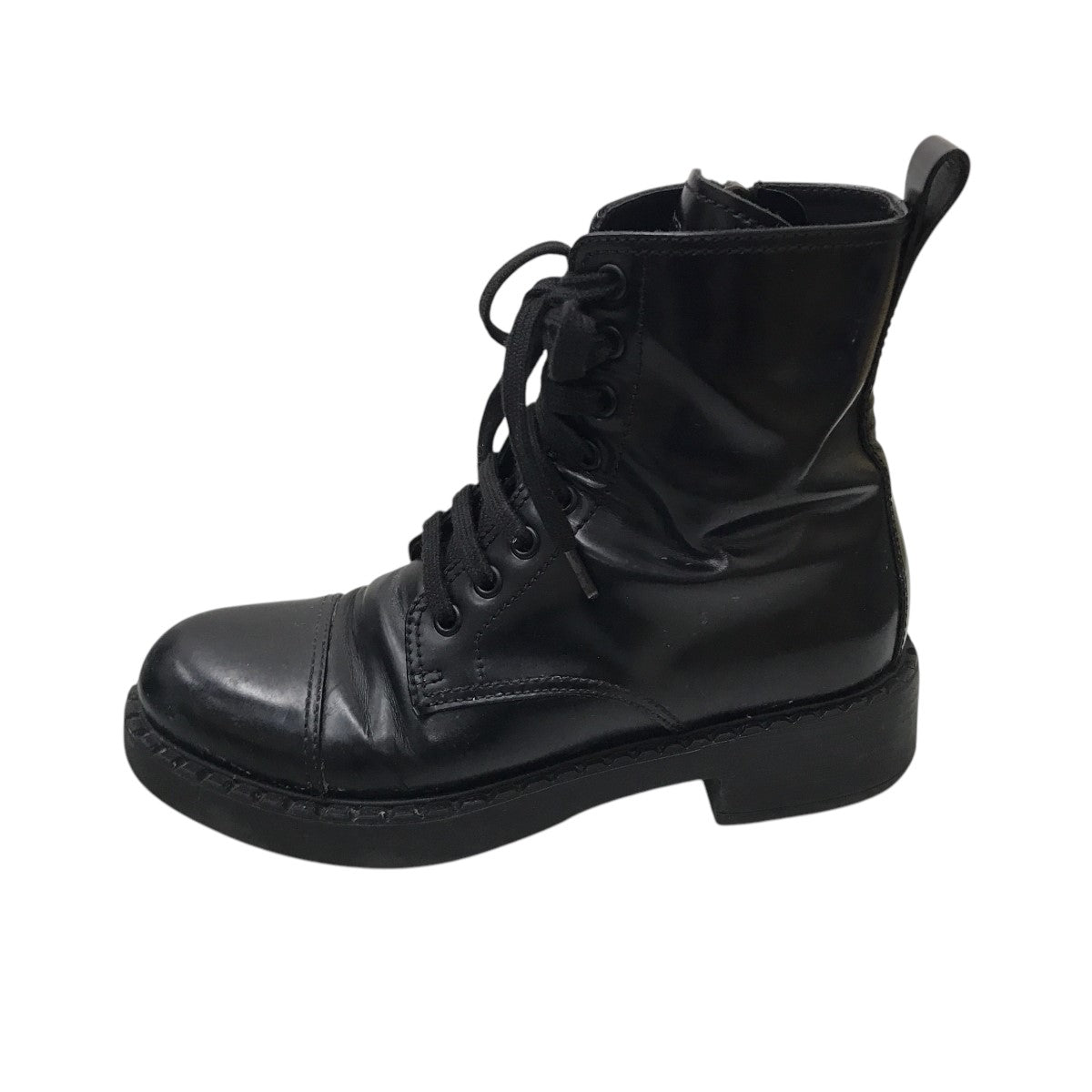 PRADA ブラッシュレースアップサイドジップレザーブーツ3lkk-1x857m 古着・中古-2枚目のアイテム画像