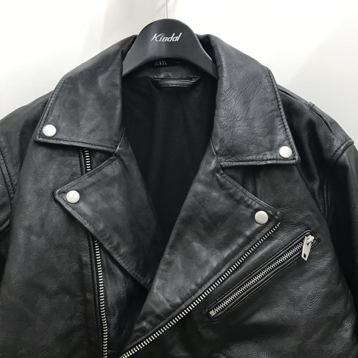 ZARA(ザラ) ダブルライダースジャケット ブラック サイズ M