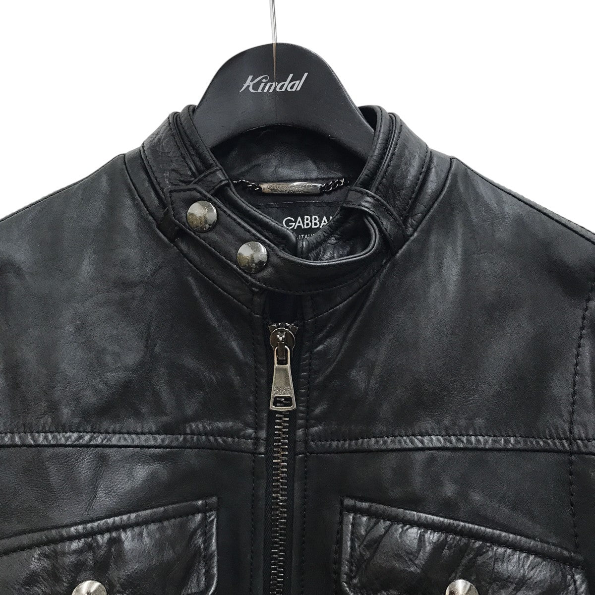 【セール】DOLCE&GABBANA レザー ジャケット黒 赤ファスナー 120831-23-b.jpg