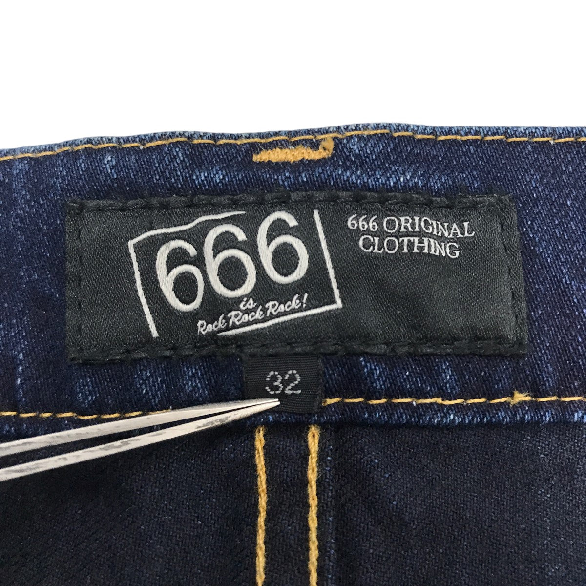 666(トリプスシックス) リペア加工デニムパンツ インディゴ
