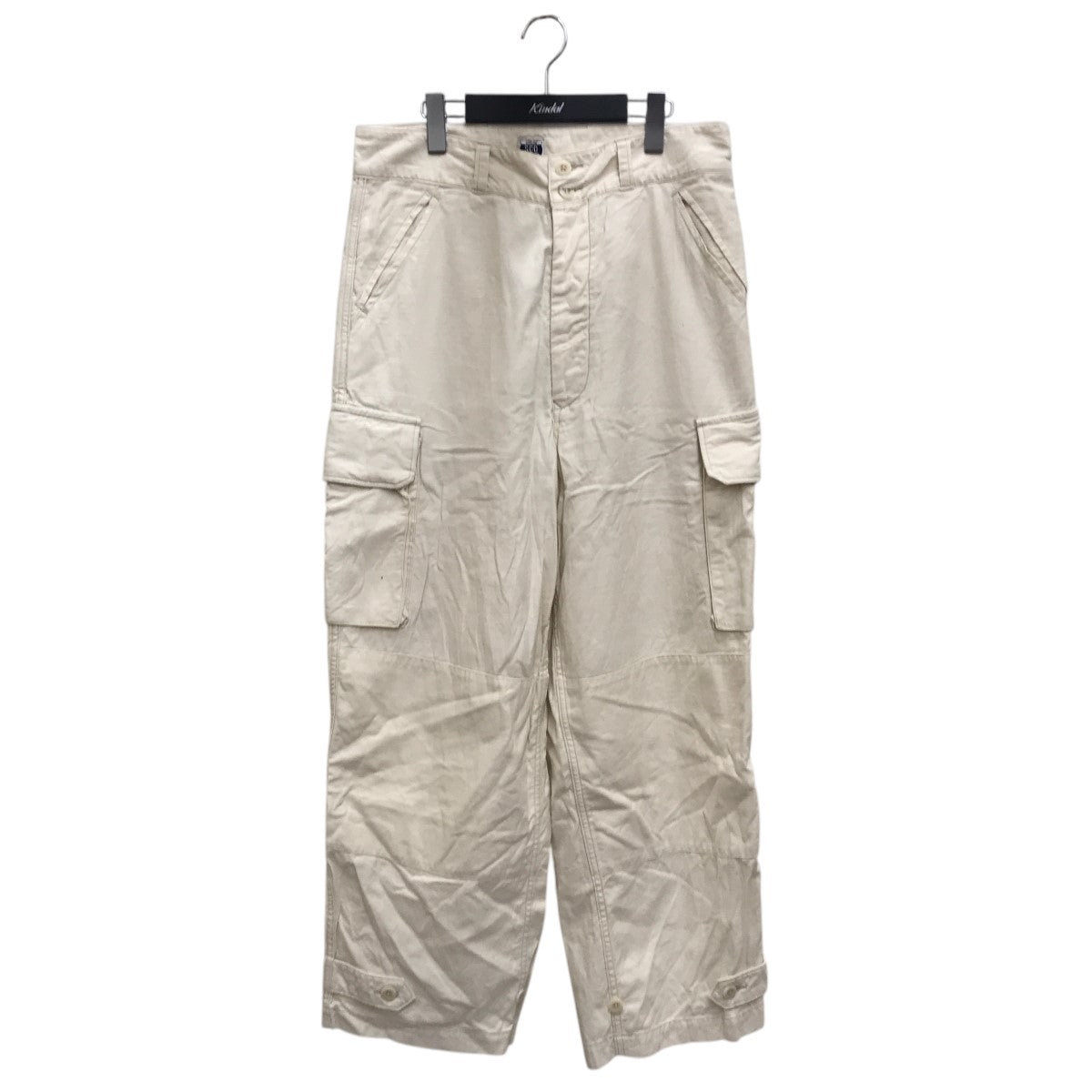 RRL コットンポプリン インディゴカーゴパンツ ボタン紛失あり