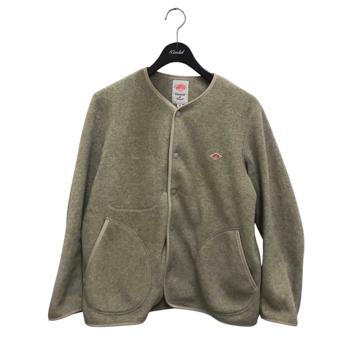 ダントン　DANTON ノーカラー フリースジャケット 36 正規品 DANTON（ダントン）の「DANTON / ノーカラー フリース