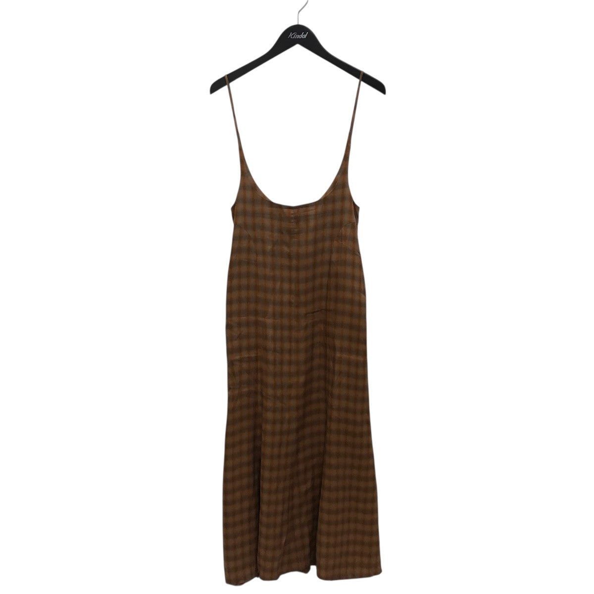 mame kurogouchi 23SS20Linen Mix Ombre Check Camisole Dressチェック