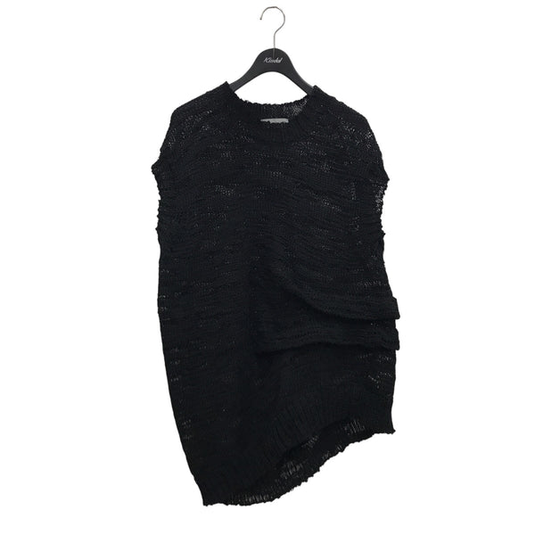 極美品 23SS◎ヨウジヤマモトプールオム アシンメトリー ニットベスト 3 Yohji Yamamoto pour homme(ヨウジヤマモトプールオム) 22SS