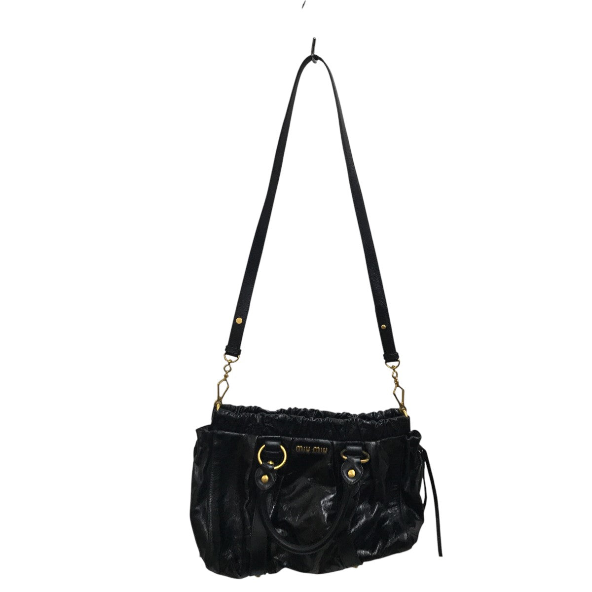 低価格で大人気の MIU MIU(ミュウミュウ) Vitello Lux Ribbon2WAYショルダーバッグ バッグ