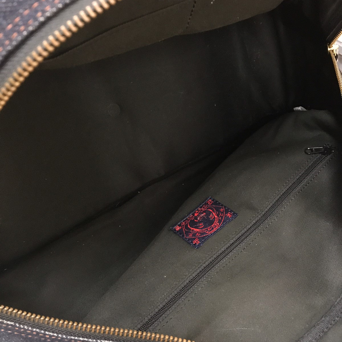 EVISU(エヴィス) デニムレザーボストンバッグ インディゴ