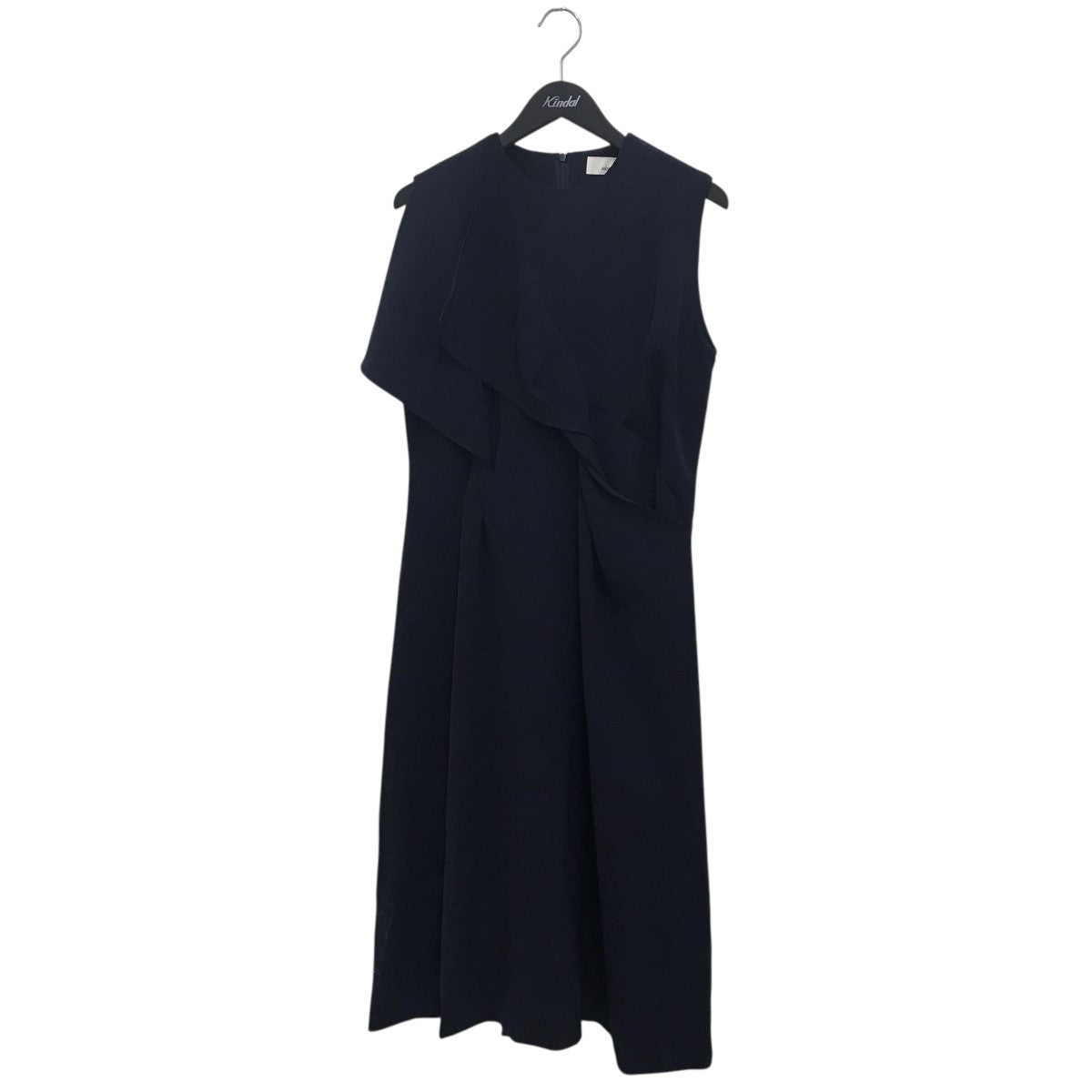 AKIRA NAKA 25SSSven twist drape dressアシンメトリー ドレープワンピースAR2025-NV 古着・中古-1枚目のアイテム画像