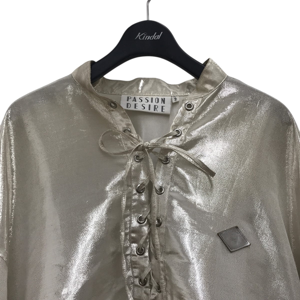 コンダクター el conductorH レースアップ フリンジ シャツ PD21SS02 シルバー サイズ：2 el conductorH(コンダクター) レースアップ フリンジシャツ
