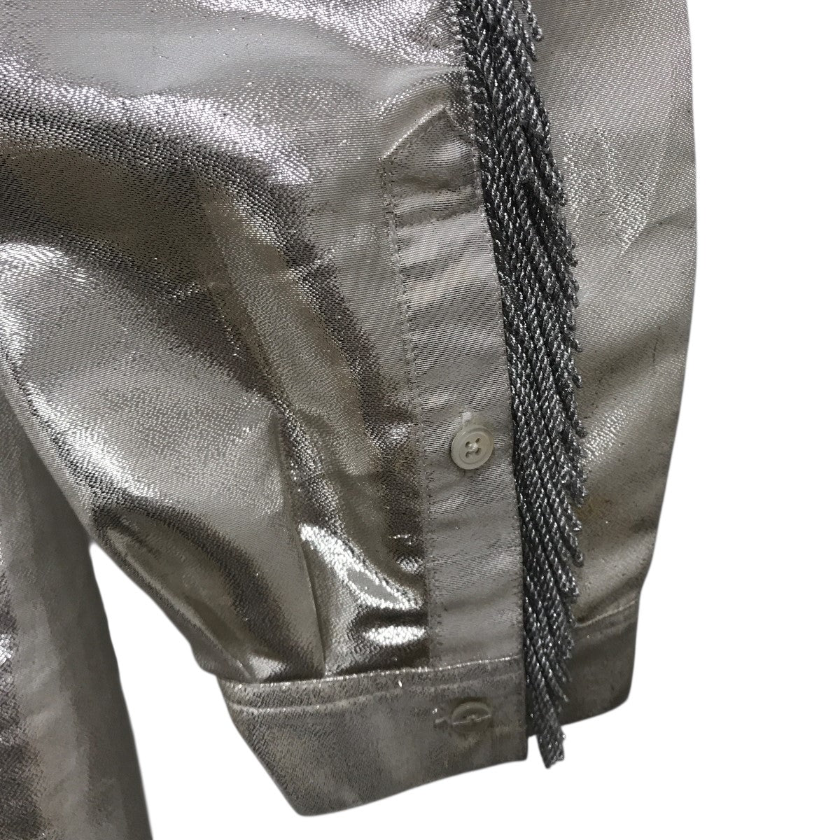 コンダクター el conductorH レースアップ フリンジ シャツ PD21SS02 シルバー サイズ：2 el conductorH(コンダクター) レースアップ フリンジシャツ