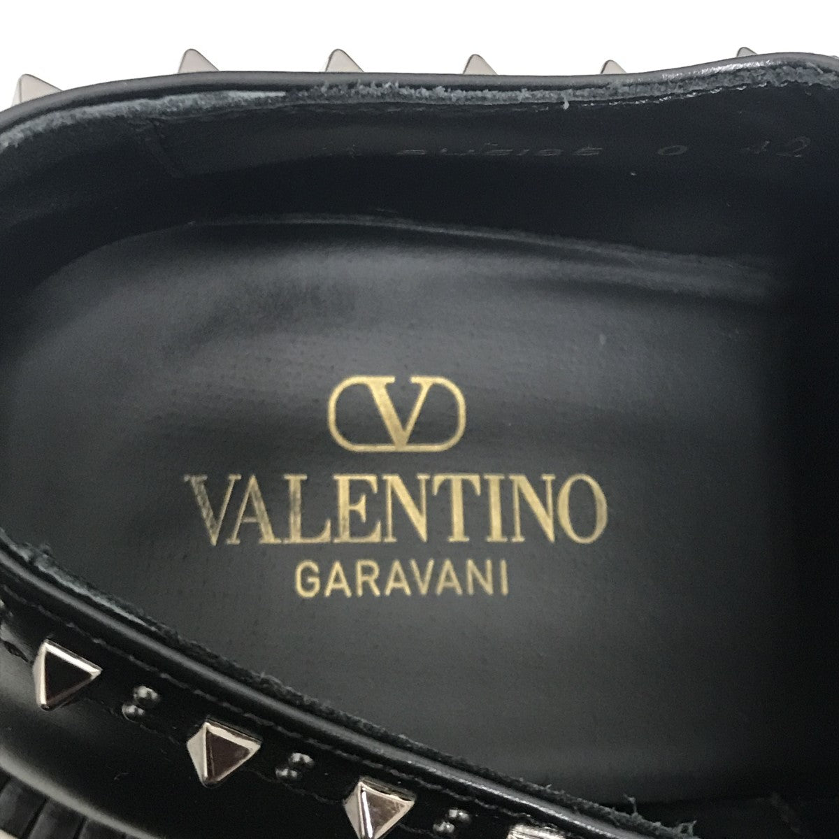 未使用 VALENTINO ヴァレンティノ ヒールスタッズ レザーシューズ 43 VALENTINO GARAVANI(ヴァレンティノ・ガラヴァーニ) Gentleglam