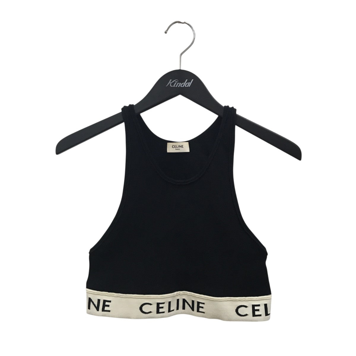 CELINE 定番アイボリー/ブラック ストライプ タンクトップ S 新品未使用 ☆Celine☆トリオンフ ストライプ タンクトップ / ジャージー