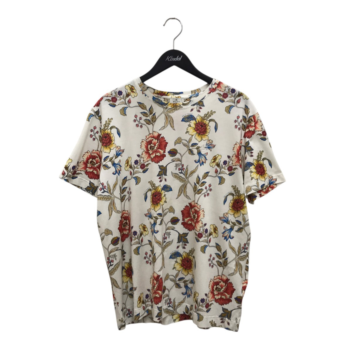 ETRO フローラル総柄 胸刺繍Tシャツ 古着・中古-1枚目のアイテム画像