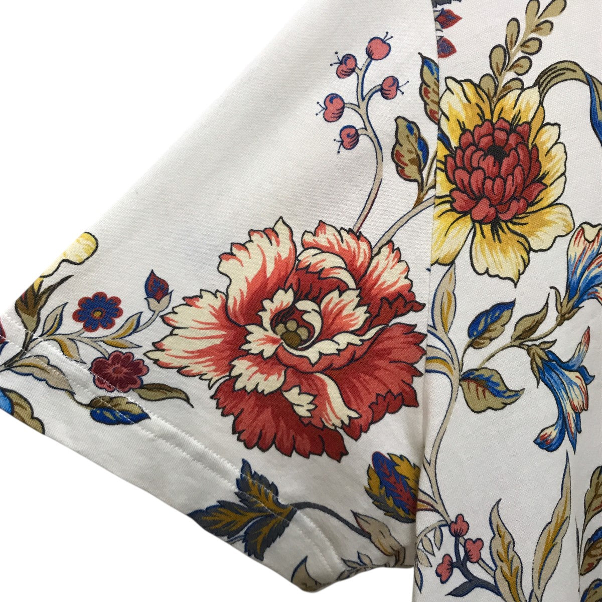 ETRO(エトロ) フローラル総柄 胸刺繍Tシャツ ホワイト サイズ
