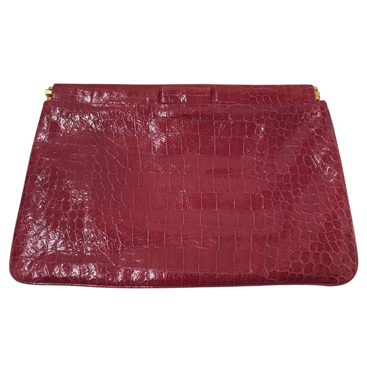 miu miu クラッチバッグ ベージュ クロコ型押しレザー MIU MIU(ミュウミュウ) クロコクラッチバッグ 194 レッド