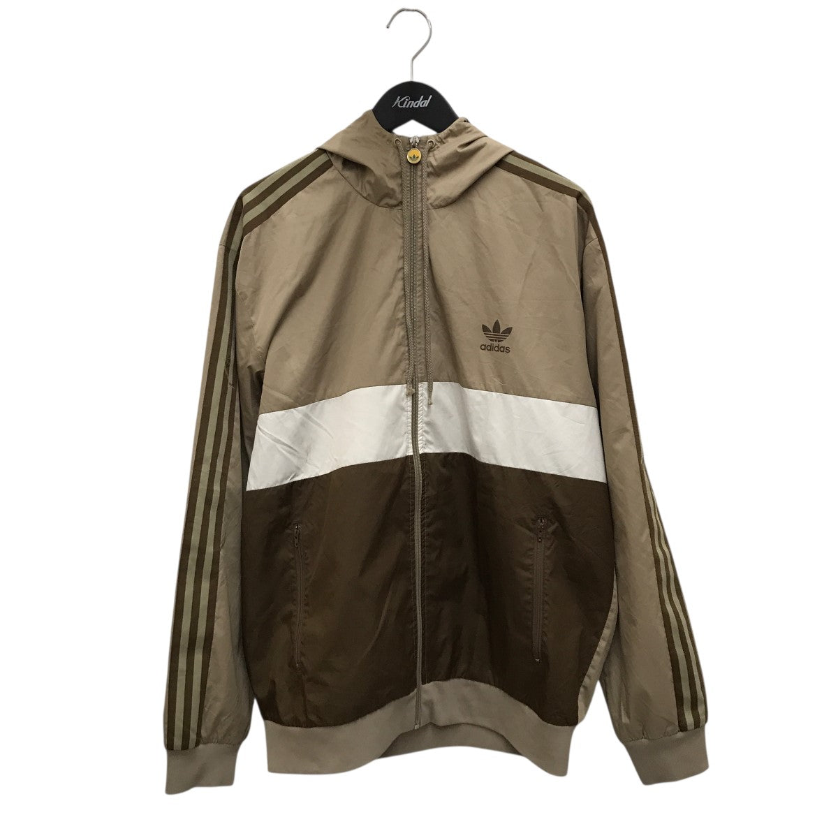 K8 古着'05 adidas黒灰ナイロンジャケット 90s adidas Logo Nylon Jacket 黒 S アディダス ナイロン