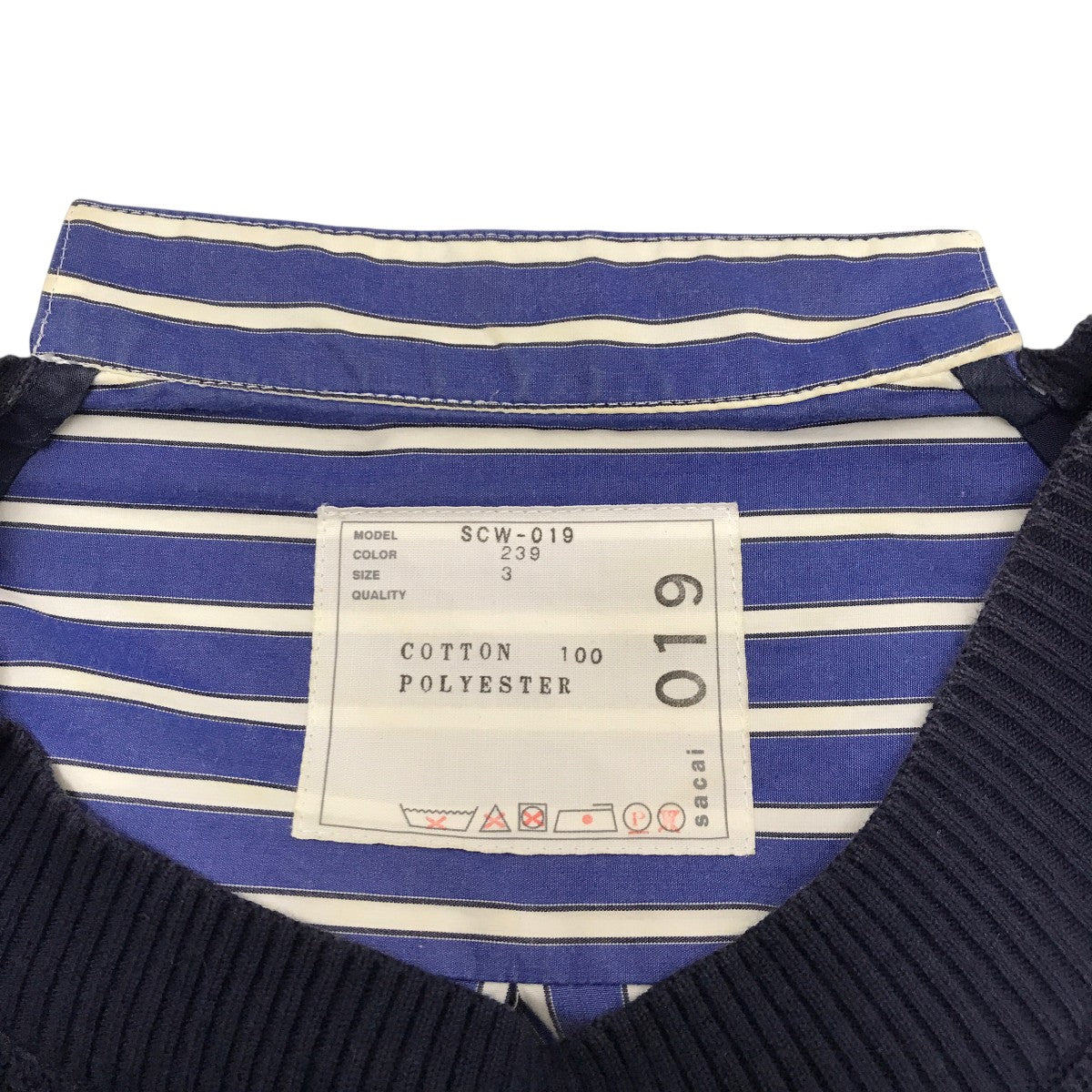 sacai ニットドッキングシャツワンピースSCW-019 古着・中古-4枚目のアイテム画像