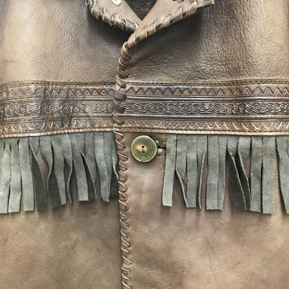 POLO RALPH LAUREN フリンジ カービング ウエスタンレザージャケット 古着・中古-4枚目のアイテム画像