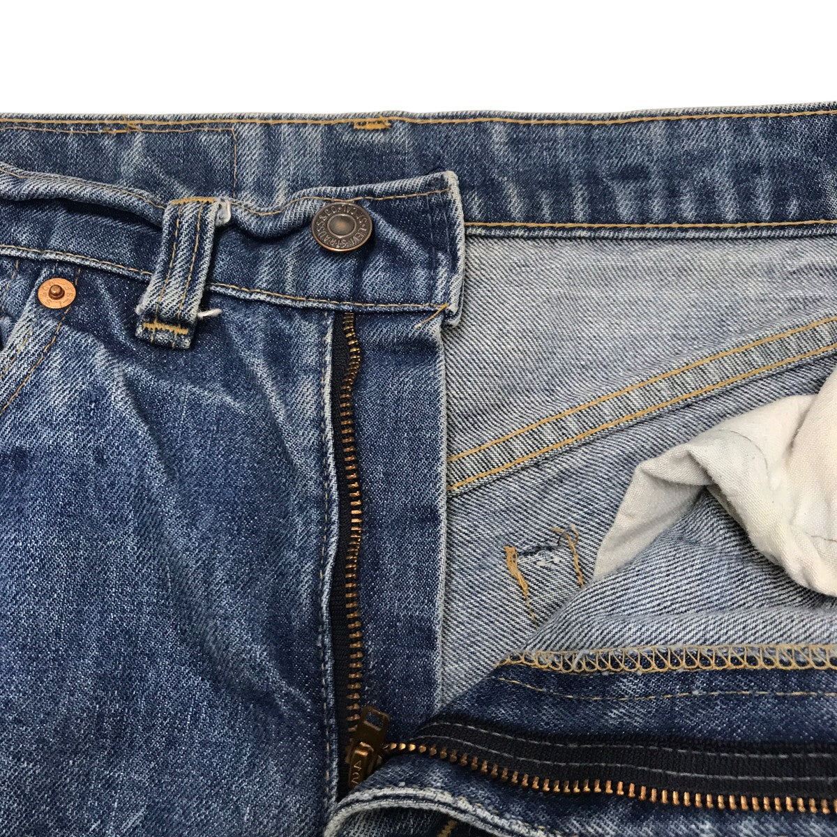 LEVI’S 80s 505 42TALON 黒カン ボタン裏653デニムパンツ 古着・中古-3枚目のアイテム画像
