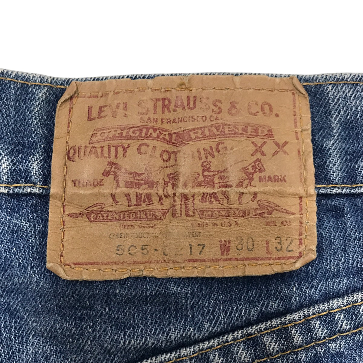 LEVI’S 80s 505 42TALON 黒カン ボタン裏653デニムパンツ 古着・中古-4枚目のアイテム画像