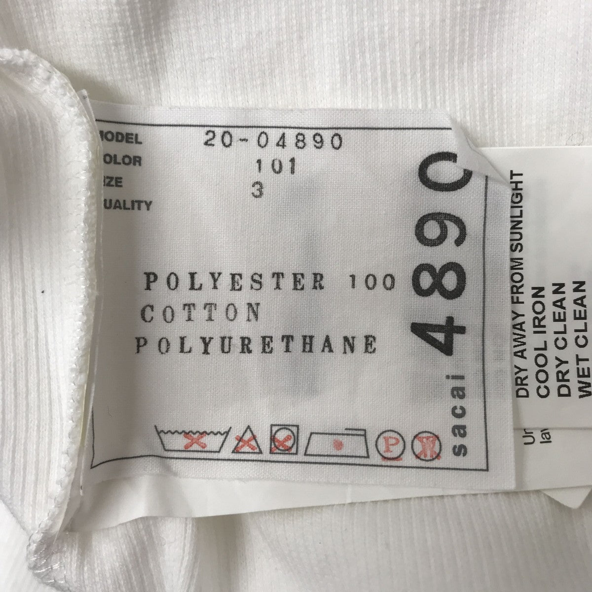 sacai Chiffon x Cotton Jerseyトップス20-04890 古着・中古-3枚目のアイテム画像